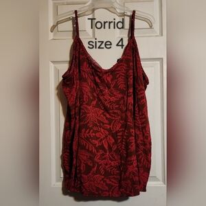 torrid Red Floral Cowl Neck Camisole